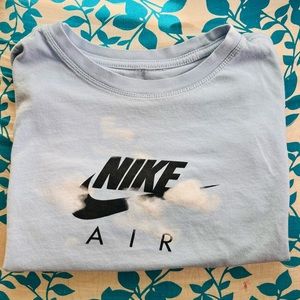 Nike air light blue crop top T-shirt small